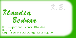 klaudia bednar business card