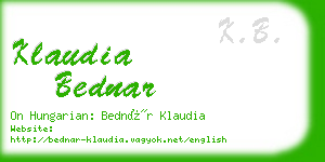 klaudia bednar business card